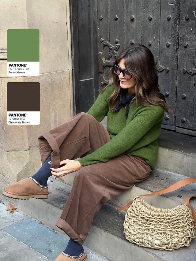 Instagram post by @_shelleyloves for Munthe. Caption reads: Brown is going nowhere this season, in fact you’ll....