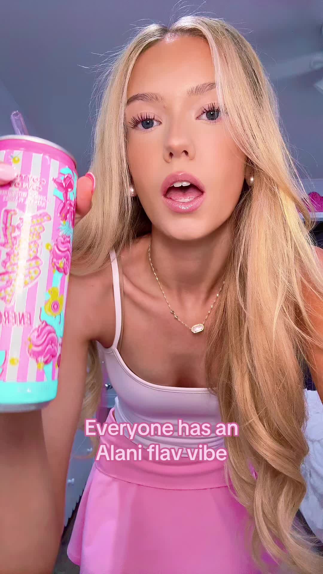 TikTok post by @karlynewberry for Alani Nutrition. Caption reads: [...] vibe that reflects and @Alani Nutrition you....