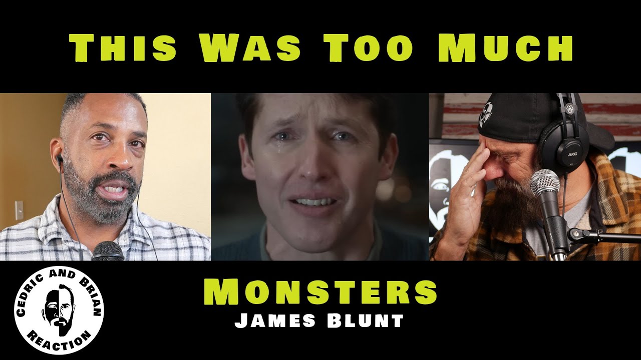 YouTube post by @CedricandBrian for Zazzle. Caption reads: Monsters by James Blunt (Reaction Video).