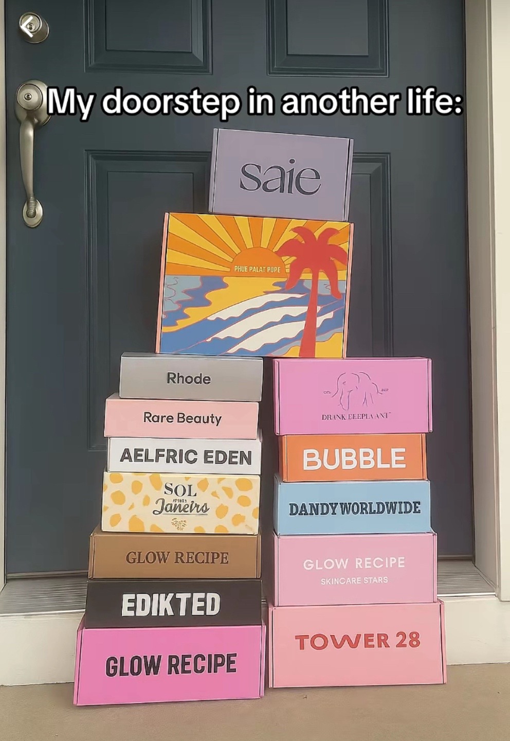 TikTok post by @khloe.loves.summer for PINK PALM PUFF. Caption reads: I love these brands!! 💗 @PINK PALM PUFF @PPP HQ....