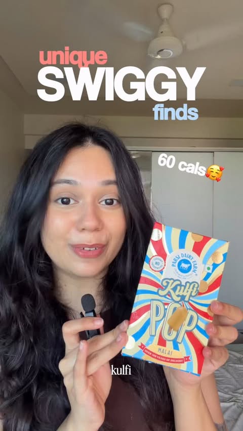 Instagram post by @simone_sayssss for Swiggy. Caption reads: [...] kulfi pops from @parsi_dairy_farm on....