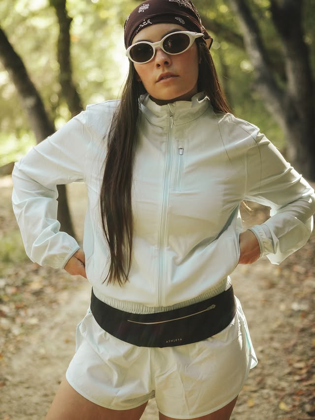 Instagram post by @sydneysky_ for Athleta. Caption reads: [...] runs in pieces that move with you 🌿....