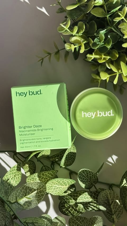 Instagram post by @rushna.shykh for Hey Bud Skincare. Caption reads: [...] uneven-looking skin? ✨ Meet the....