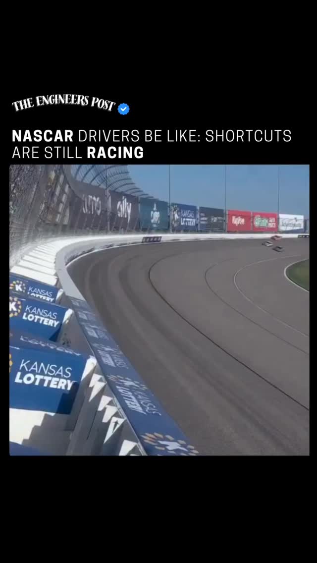 Instagram post by @the_engineers_post for NASCAR. Caption reads: The driver used a “wall-ride” technique —....