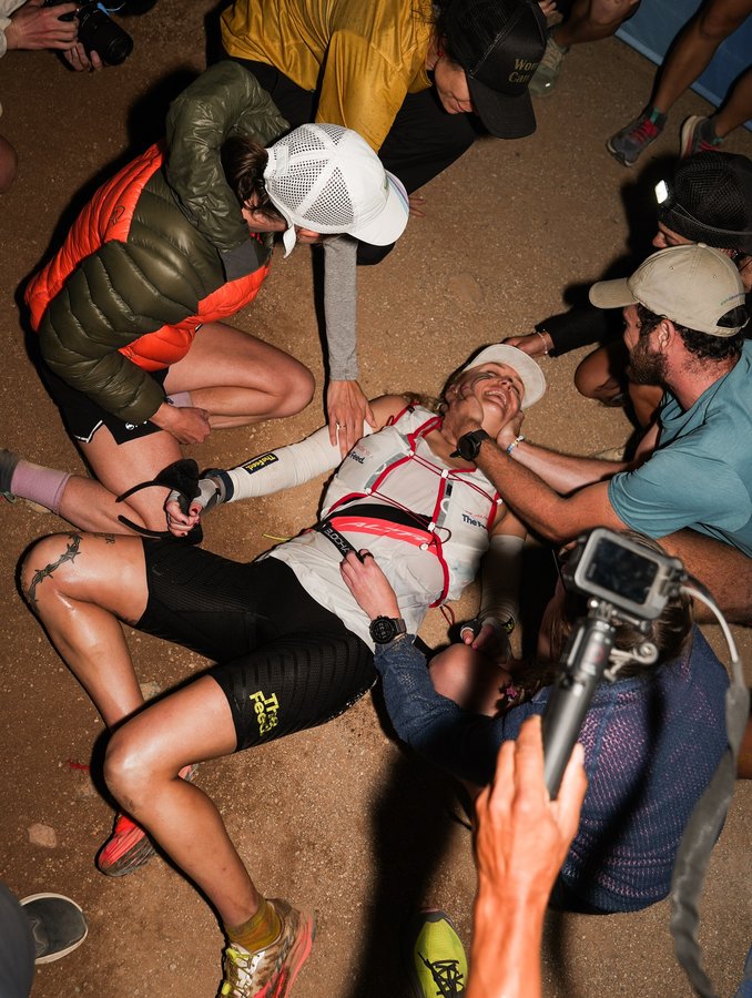 Instagram post by @tara.dower for Altra Running. Caption reads: Course record: clawed to pieces. ✔️

@tara.dower....