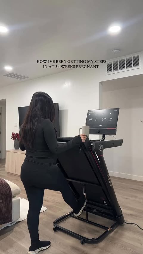 Instagram post by @asap.kristy for YESOUL FITNESS. Caption reads: I’m currently still using this walking pad daily....