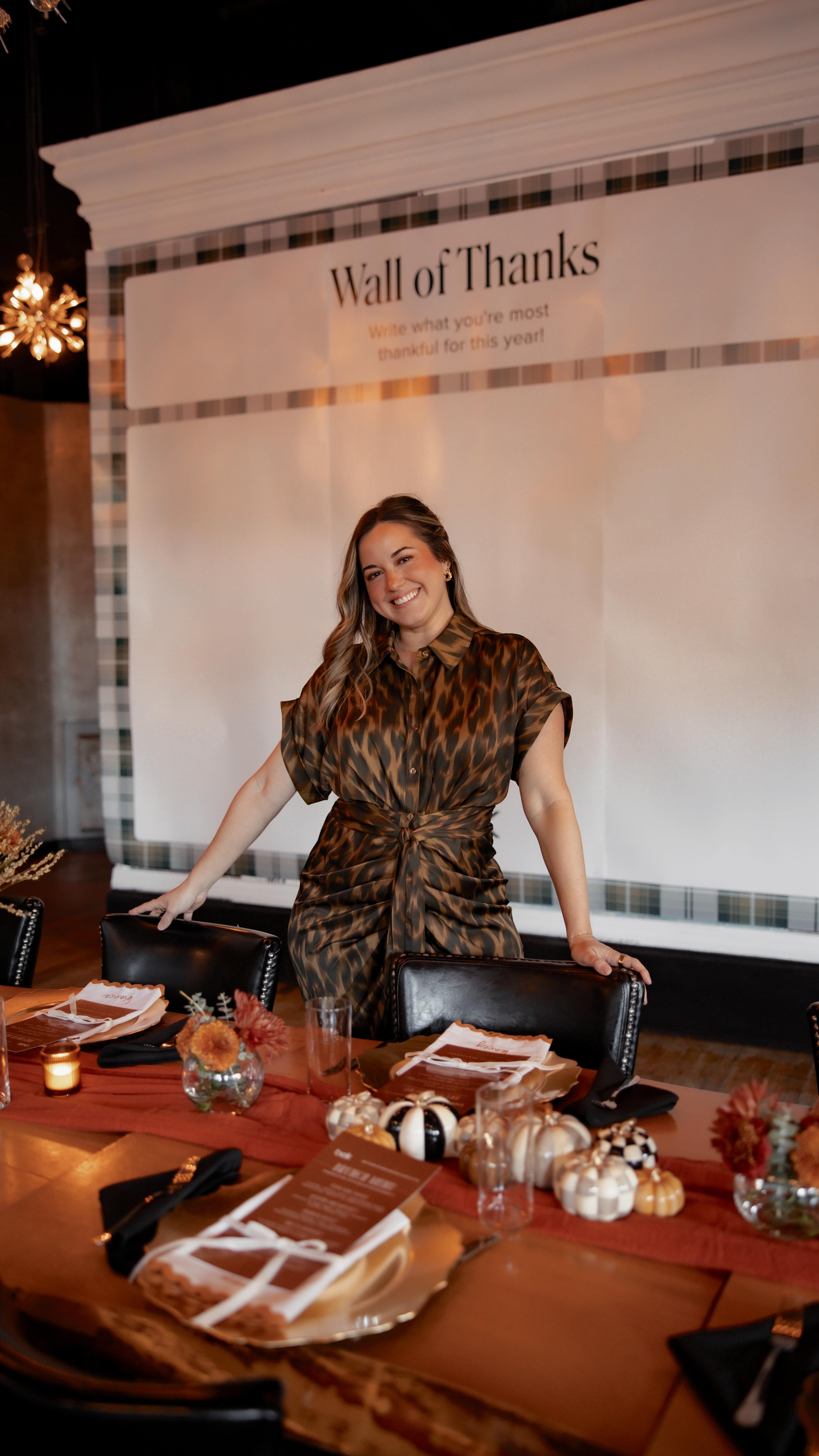 Instagram post by @kaceynicoleabbott for Belk. Caption reads: [...] time co-hosting Friendsgiving bruch with....