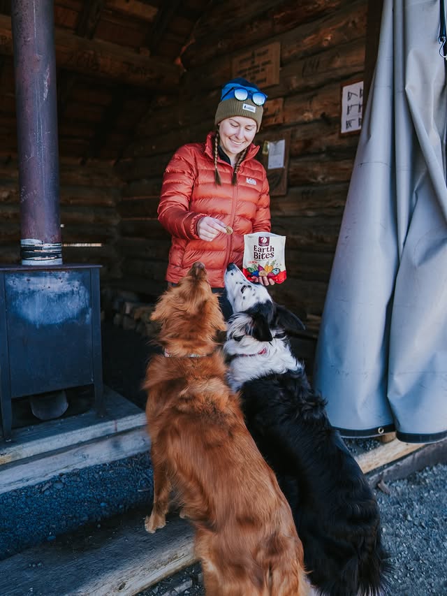 Instagram post by @wildwiththem for Earthborn Holistic Pet Food. Caption reads: wherever the trail leads, @earthbornholistic keeps....