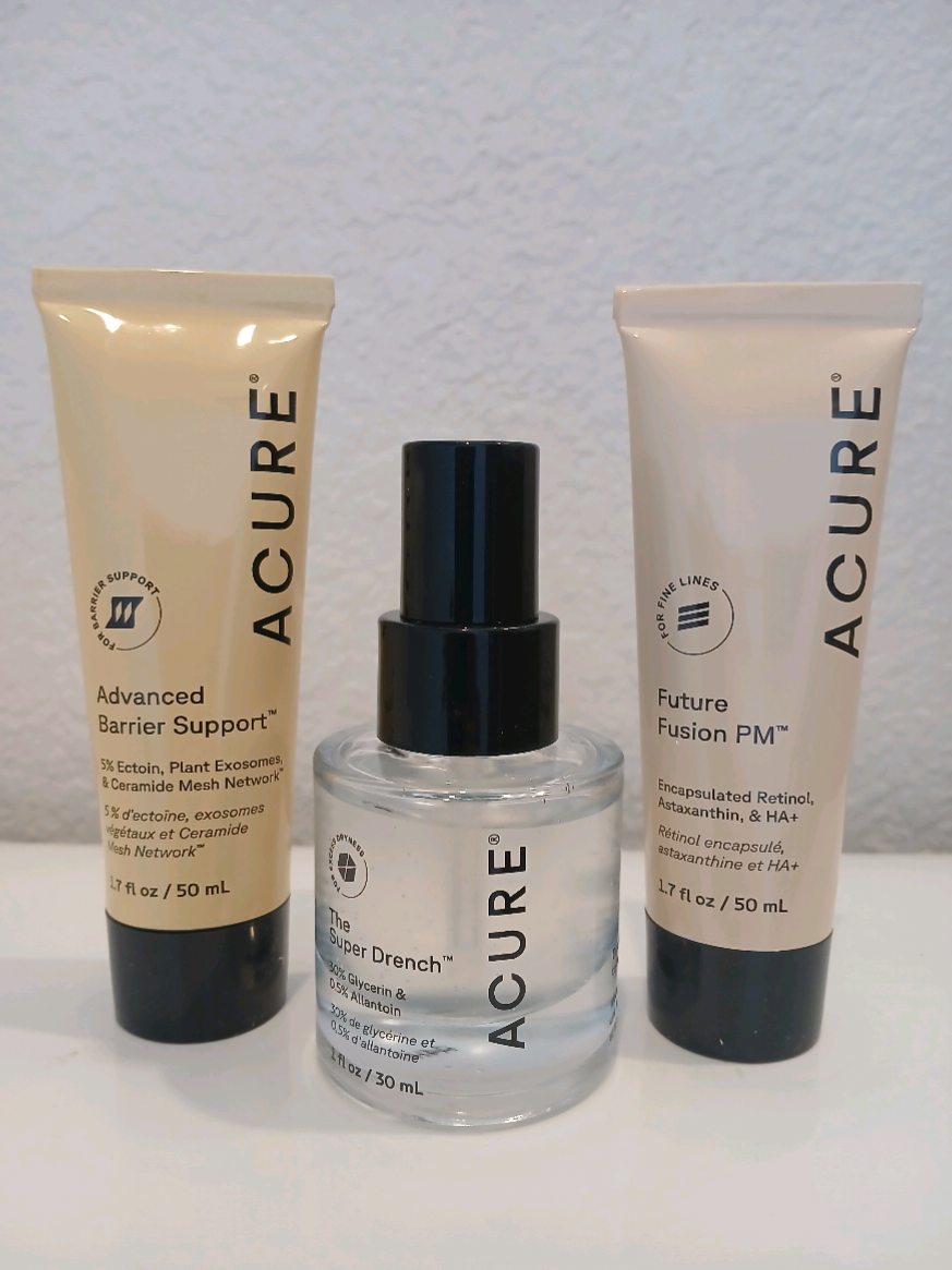 TikTok post by @patti.littrell for Acure. Caption reads: Thank you @acurebeauty for gifting me this Barrier....