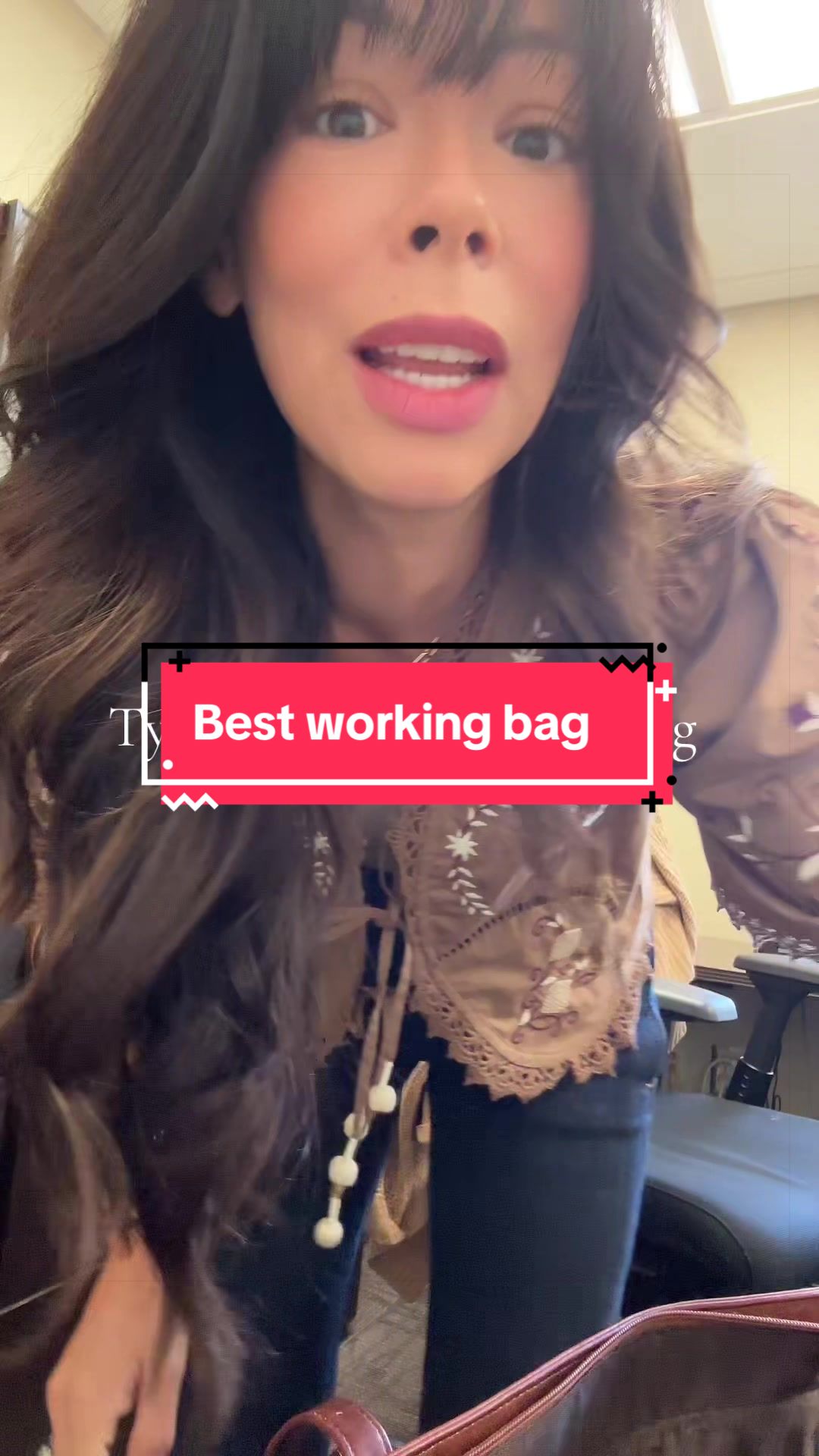 TikTok post by @sara.wo.an.h for Lovevook. Caption reads: [...] you make it, this is your work bag!....