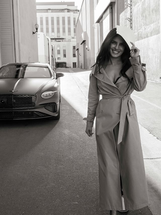 Instagram post by @priyankachopra for Bentley Motors. Caption reads: Bentley is incredibly proud to announce Priyanka....