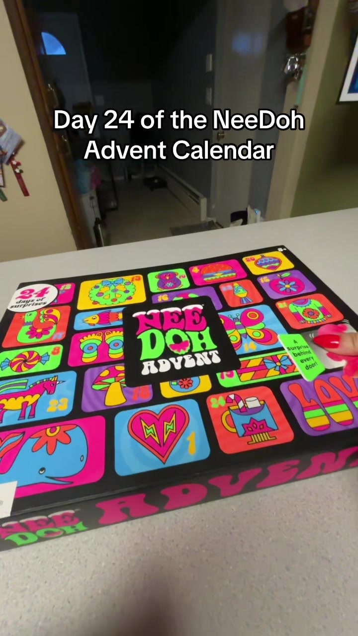 TikTok post by @thekeelynicole for Schylling Inc.. Caption reads: Day 24 of the NeeDoh Advent Calendar! This has....