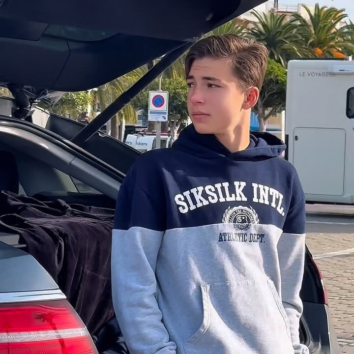 Instagram post by @deniskozhukhovofficial for SIKSILK. Caption reads: #backstage December 2024....