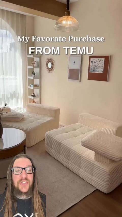 Instagram post by @zach_shirk for Temu. Caption reads: [...] sturdy! code: kcg3522
link:....