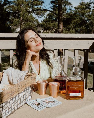 Instagram post by @jessclarke_ for Woodford Reserve. Caption reads: [...] Bar at our wedding and it featured....