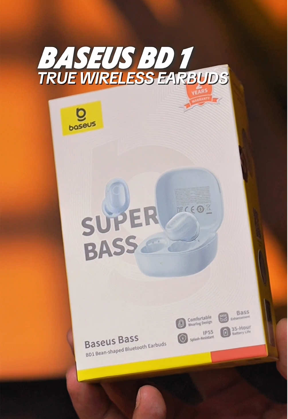 TikTok post by @herliansyh for Baseus. Caption reads: [...] bass aktifin moda bass boost-nya 🙌 @Baseus....