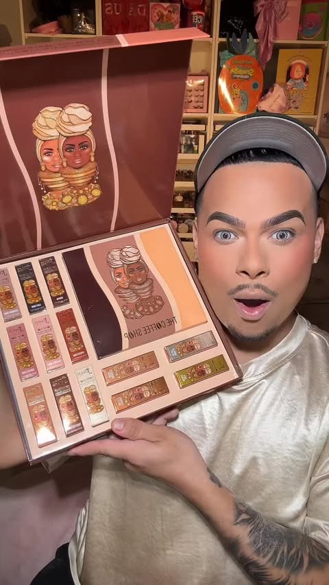Instagram post by @theeblingking for Juvia’s Place. Caption reads: WOW THE NEW COFFEE SHOP LIQUID EYESHADOWS ARE ARE....