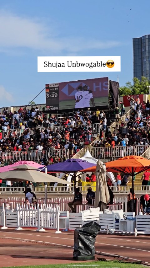 Instagram post by @officialteamkenya for HSBC. Caption reads: [...] Unbwogable after Day 1 😎 #TeamKenya #HSBC.