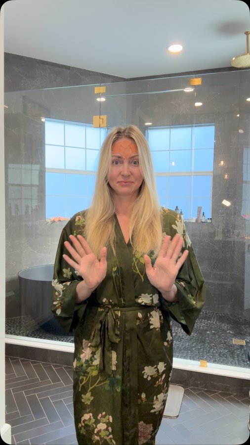 Instagram post by @lowtoxlawyer for FROWNIES. Caption reads: [...] One product I never thought I’d love?....