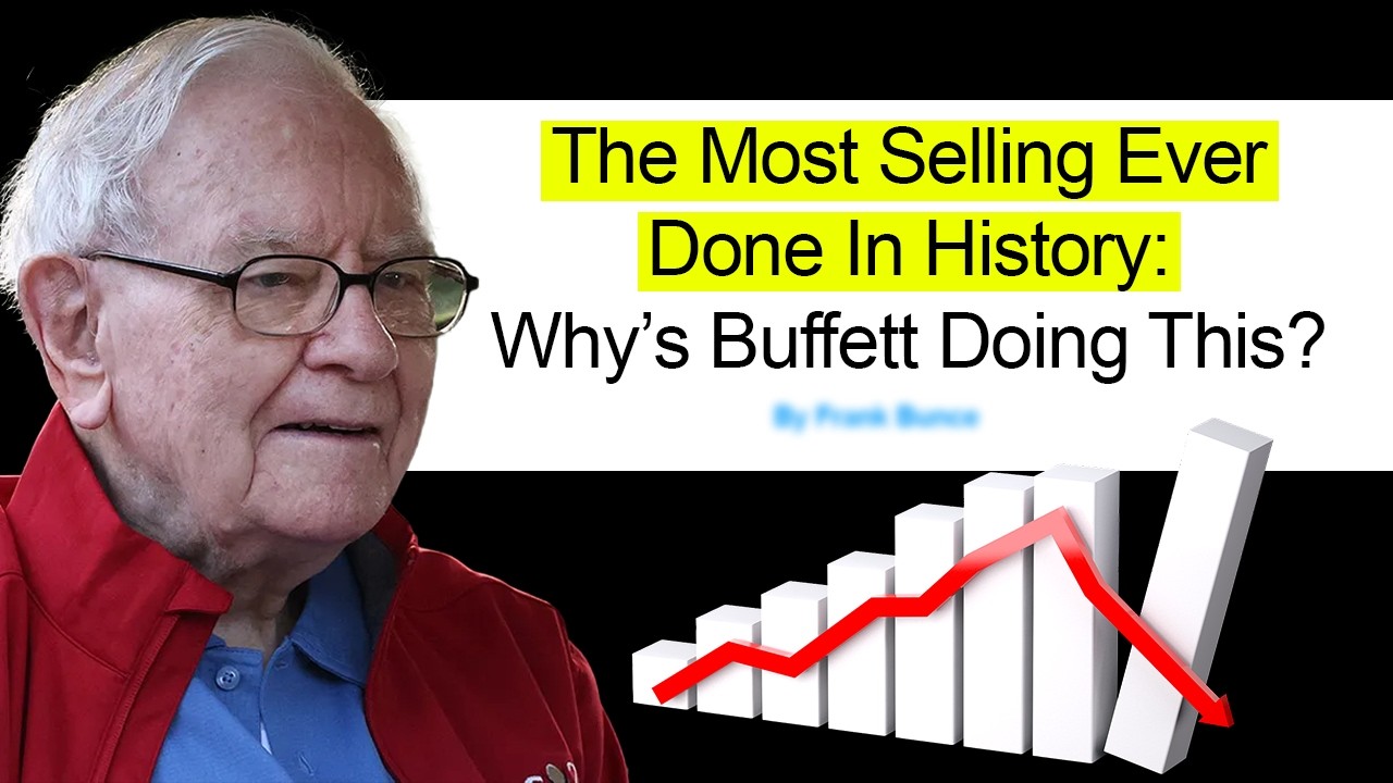 YouTube post by @thecooperacademy for Storyblocks. Caption reads: Warren Buffett Sold 50% Of His Portfolio.