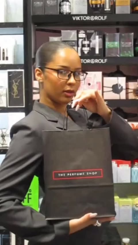 Instagram post by @amirahstrand for The Perfume Shop. Caption reads: find your perfect scent at @theperfumeshop ✨.