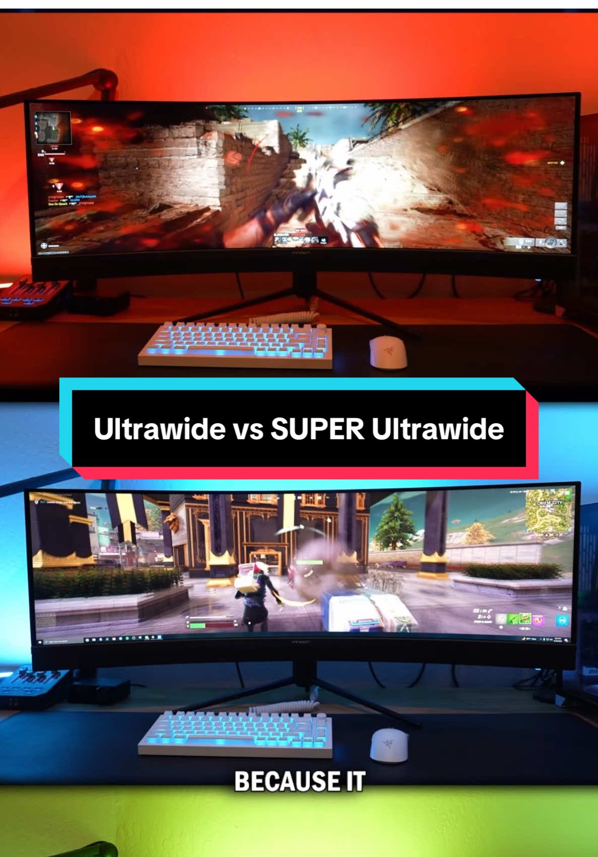 TikTok post by @esportscenter for INNOCN. Caption reads: [...] advantage in a lot of these games 😳 @INNOCN....