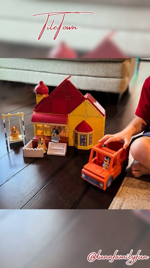 Instagram post by @dunnfamilyfun for MomSelect. Caption reads: Calling all my @officialblueytv fans! #ad Get....