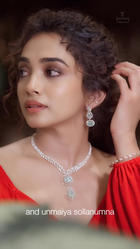 Instagram post by @saanve.megghana for Tanishq. Caption reads: [...] the finest diamond creations at the Tanishq....