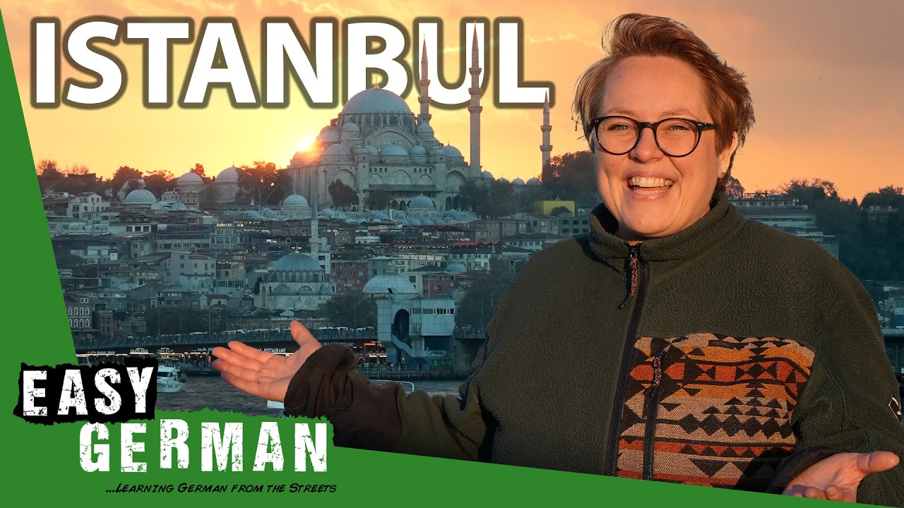 YouTube post by @EasyGerman for Lingopie. Caption reads: 48 Hours in Istanbul (German Vlog) | Easy German....