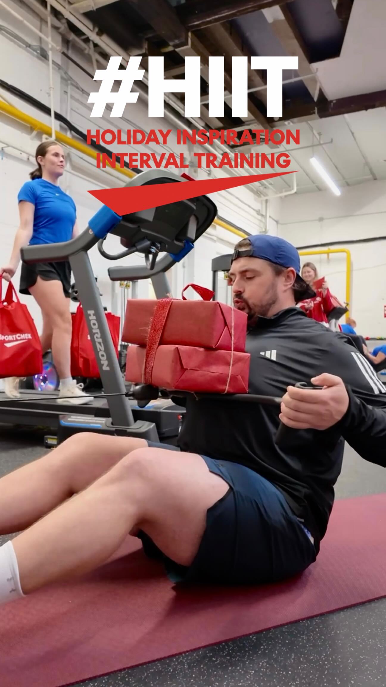 Instagram post by @brecarperuns for Sport Chek. Caption reads: [...] the gifting season seriously. 

The....