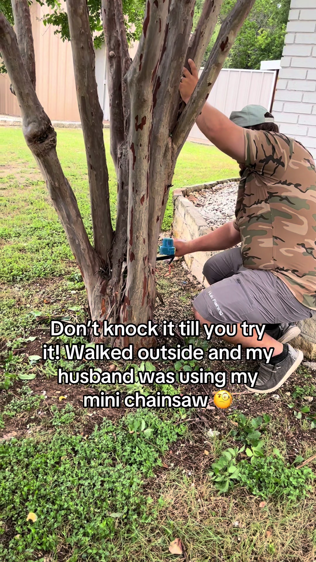 TikTok post by @mommajoto2 for Smartsaker. Caption reads: [...] A tiny but mighty mini chainsaw! @Smartsaker....