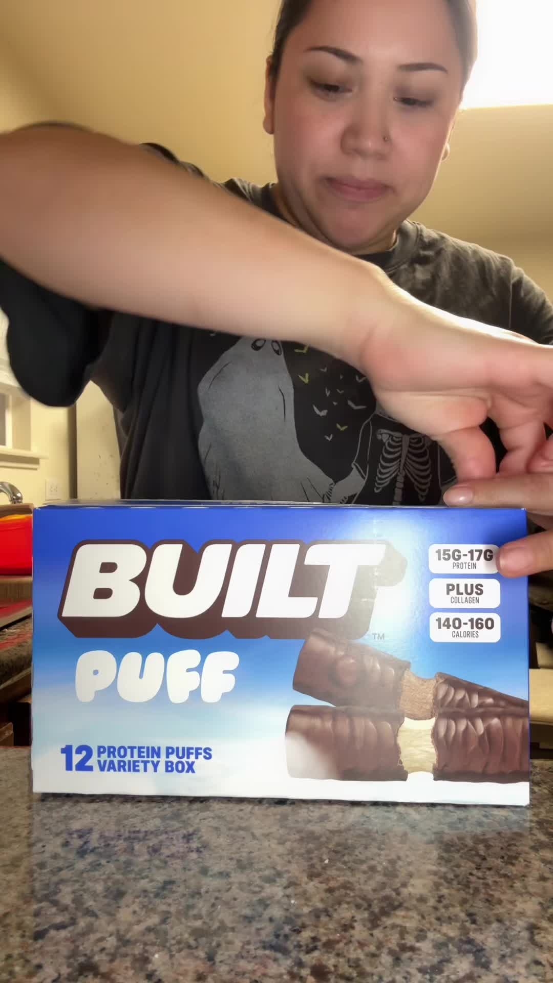 TikTok post by @soybritta_ for BUILT Bar. Caption reads: @BUILT.BAR #proteinbars #proteinbar #protein....