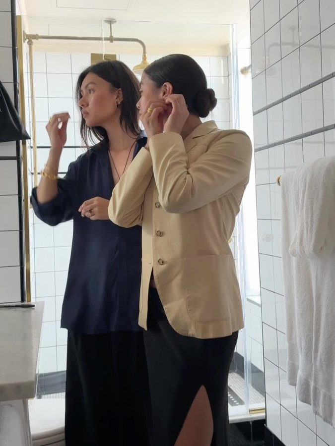 Instagram post by @mimixn for Monica Vinader. Caption reads: @monicavinader x @kateyoung + @sasha.mei x Mimi =....