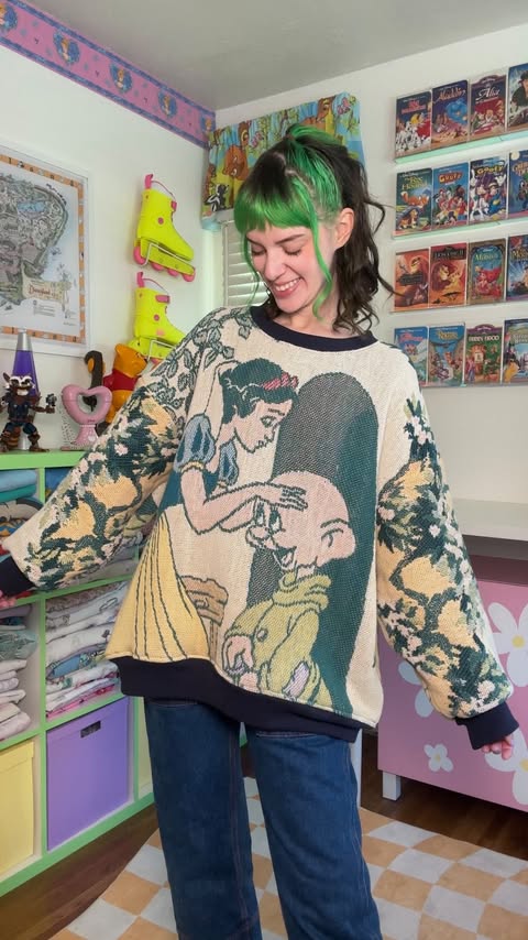 Instagram post by @ropedropdesign for Whatnot. Caption reads: [...] gorgeous vintage Snow White blanket on....