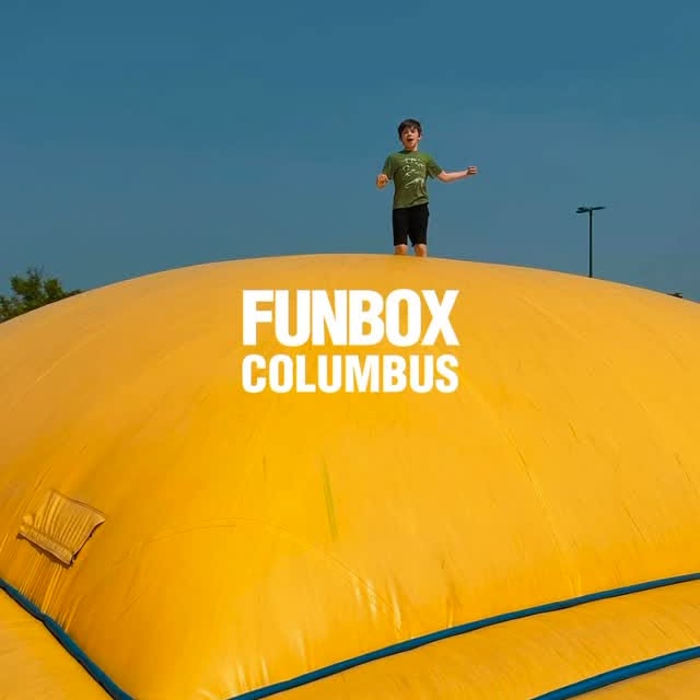 Instagram post by @whatshouldwedotoday_cbus for Funbox. Caption reads: Looking for a high-energy activity the whole....