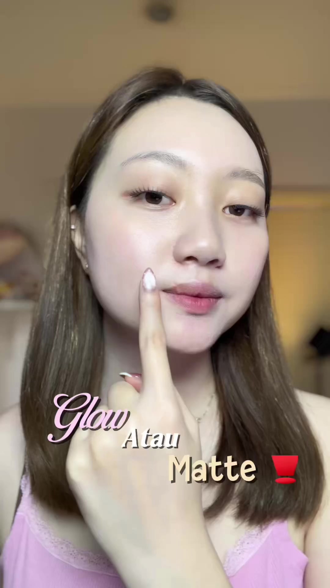 TikTok post by @anothershiel for L’Oréal Paris Indonesia. Caption reads: Glow atau matte❔@L'Oreal Paris Indonesia....