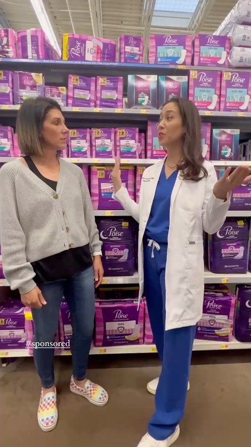 Instagram post by @dr.staci.t for Poise. Caption reads: Do you have lady leaks? You are NOT alone. Try the....