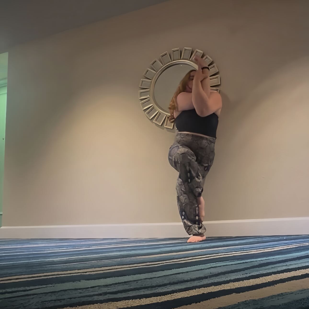 Instagram post by @southernflow_yoga for Boho Pants. Caption reads: [...] @yogathroughmenopause Sponsor ✨ @bohopants....