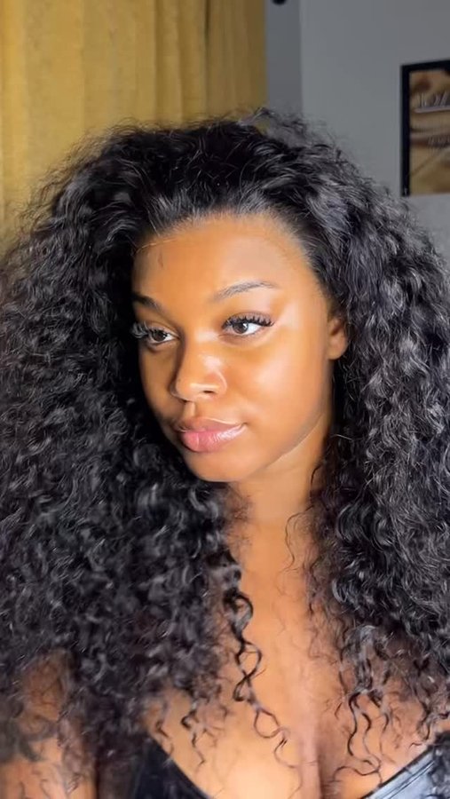 Instagram post by @modelxlee for WigFever. Caption reads: 360 Water wave wig 🫣❤️ from @wigfever #wigfever....