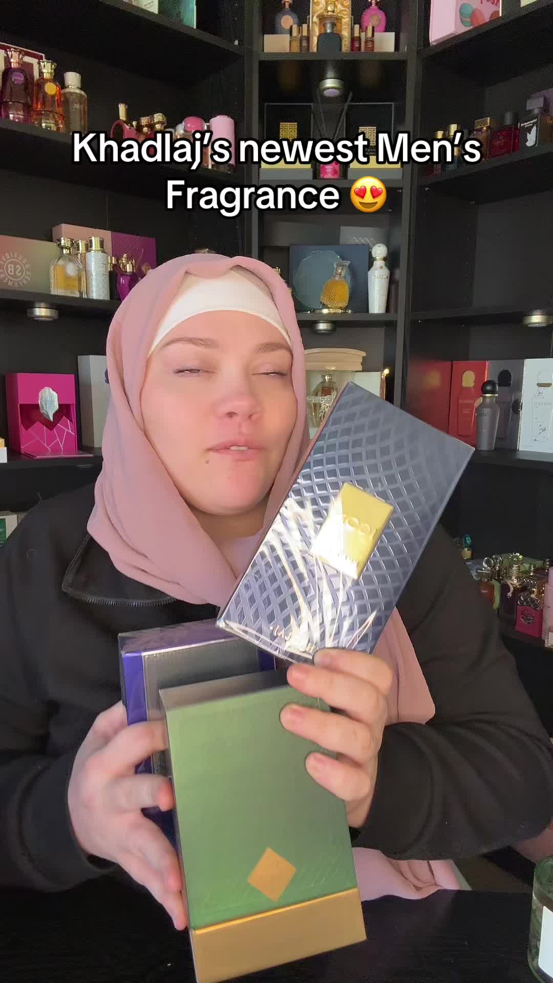 TikTok post by @omavery for Beauty House. Caption reads: @Khadlaj Perfumes @BeautyHouse US ICON is iconic....