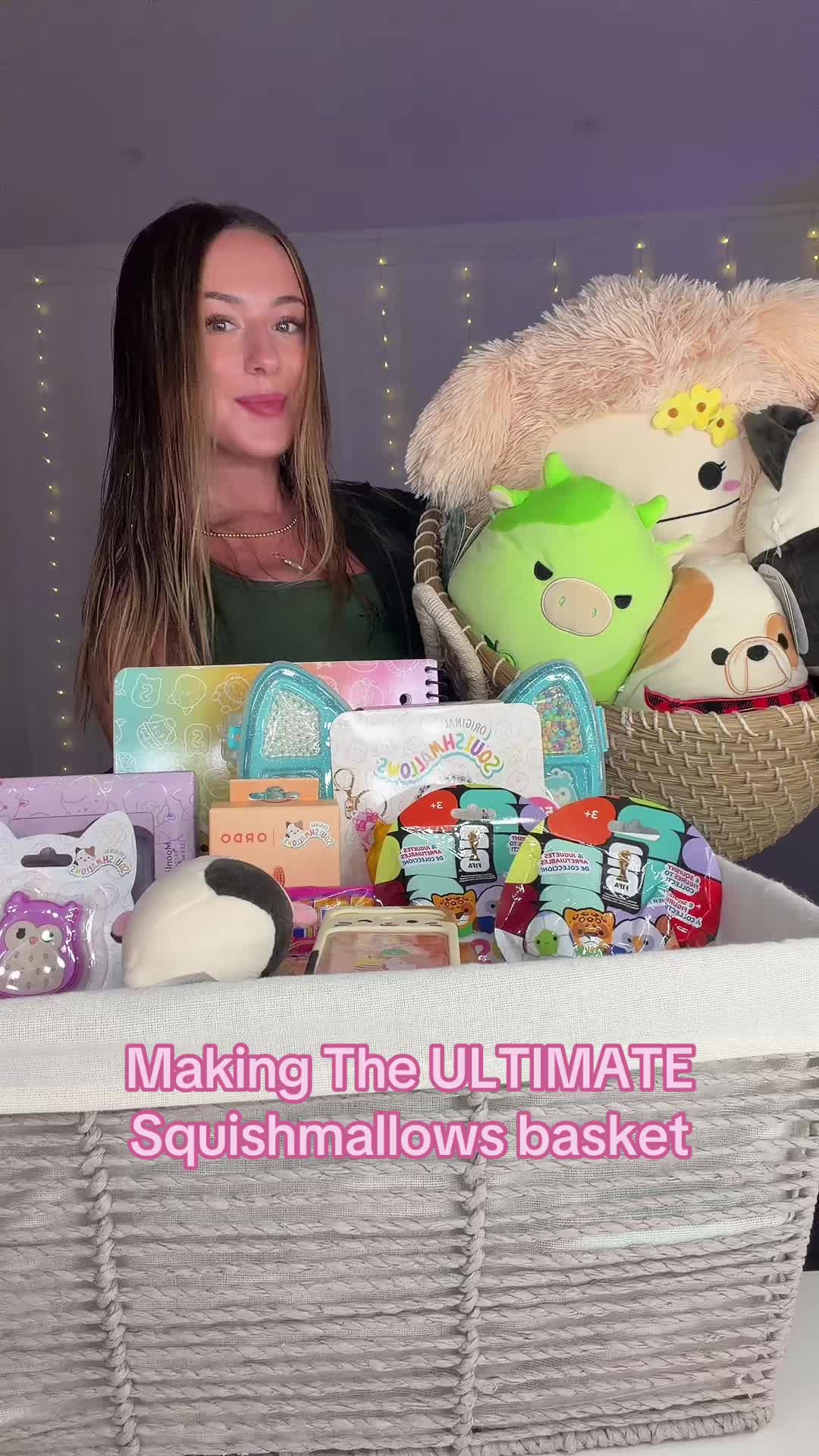 TikTok post by an influencer for Squishmallows. Caption reads: [...] was so much fun!! Thanks @Squishmallows !....
