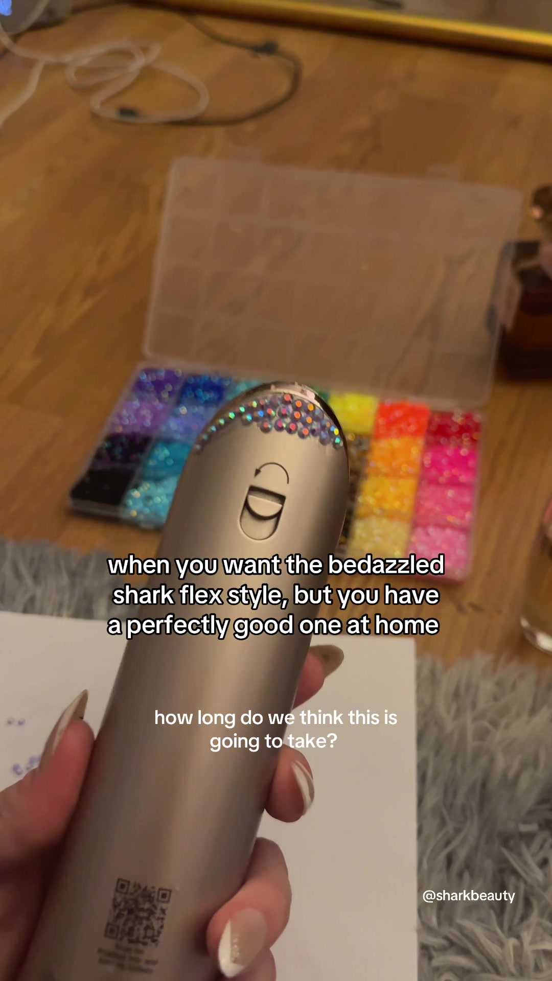 TikTok post by @krissy_kenison for Shark Home. Caption reads: @Shark Beauty @Shark Home  is this a good idea? We....