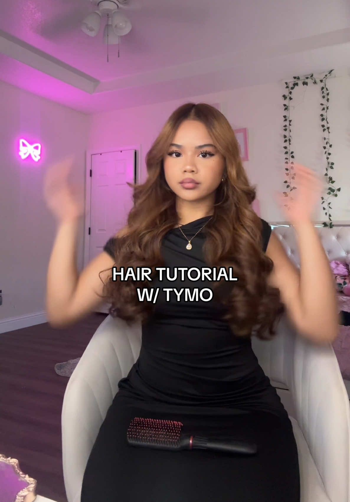 TikTok post by @chenoa.sh3n for TYMO Beauty. Caption reads: Best hair day with @TYMO BEAUTY US CURLPRO PLUS!!....