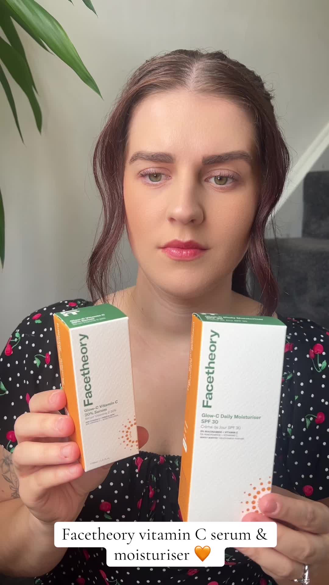 TikTok post by @emmafayedocherty for Facetheory. Caption reads: @Facetheory #facetheory #skincare #serum [...].