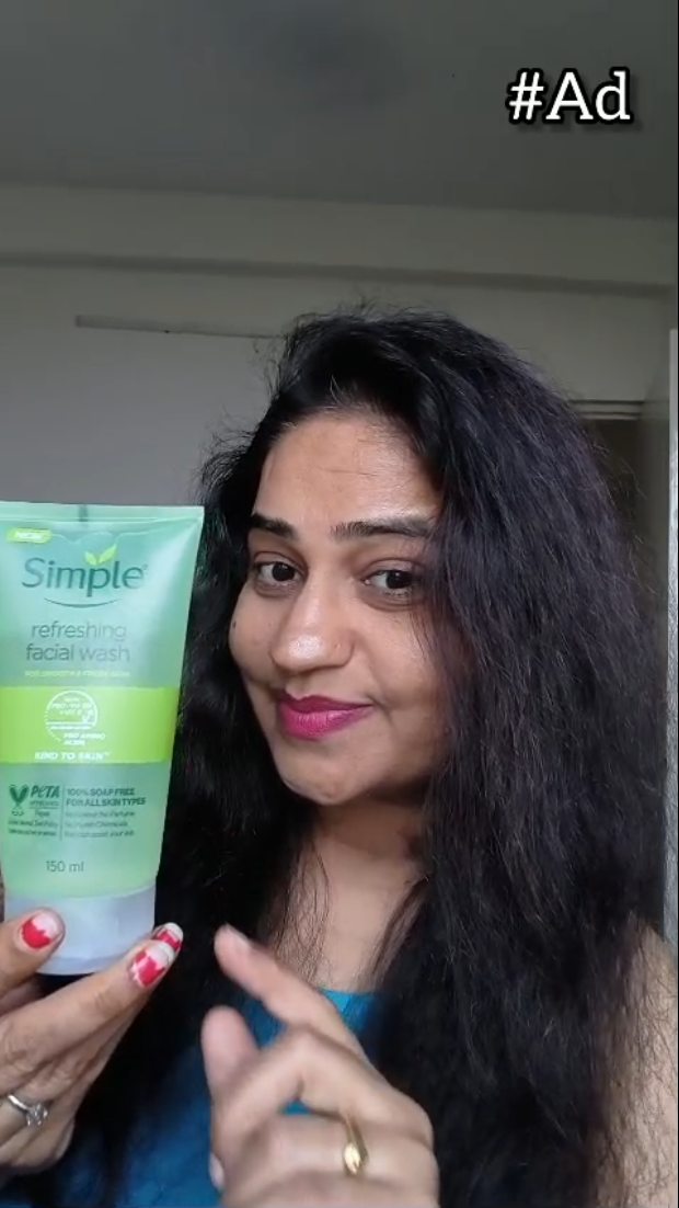 Instagram post by @womenhealthmetters for Simple Skincare. Caption reads: #AD  Skincare that never overdoes it 🍃💙
Simple’s....