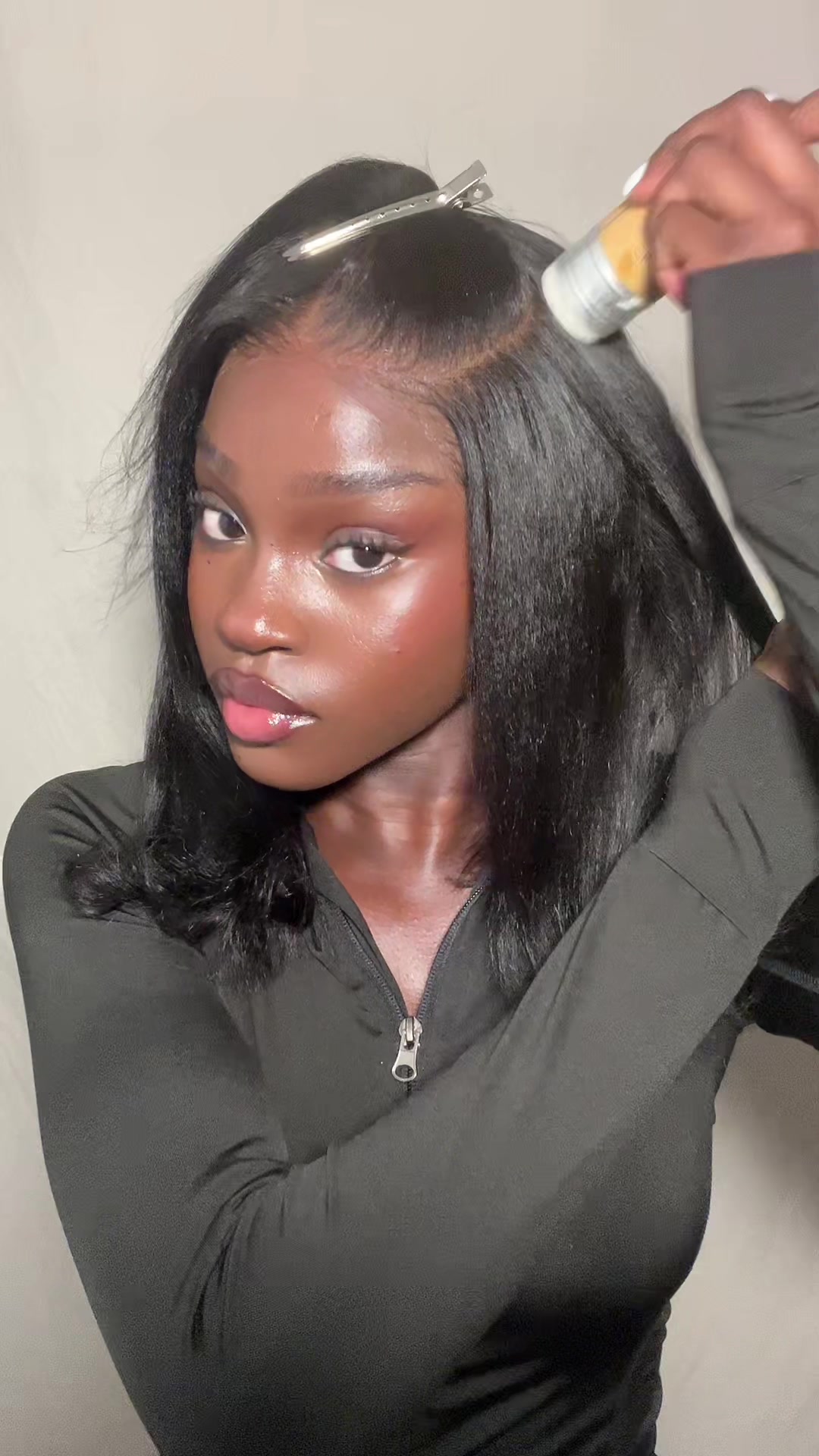 TikTok post by @johnettedufie for Ashimary Hair. Caption reads: so in love !😍😍 @Ashimary Hair Beauty....