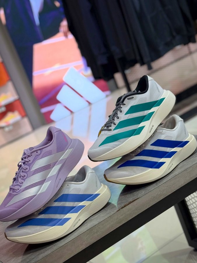 Instagram post by @adizero_unite for al-ikhsan SPORTS. Caption reads: /// ADIZERO EVO SL 👟 Available now....