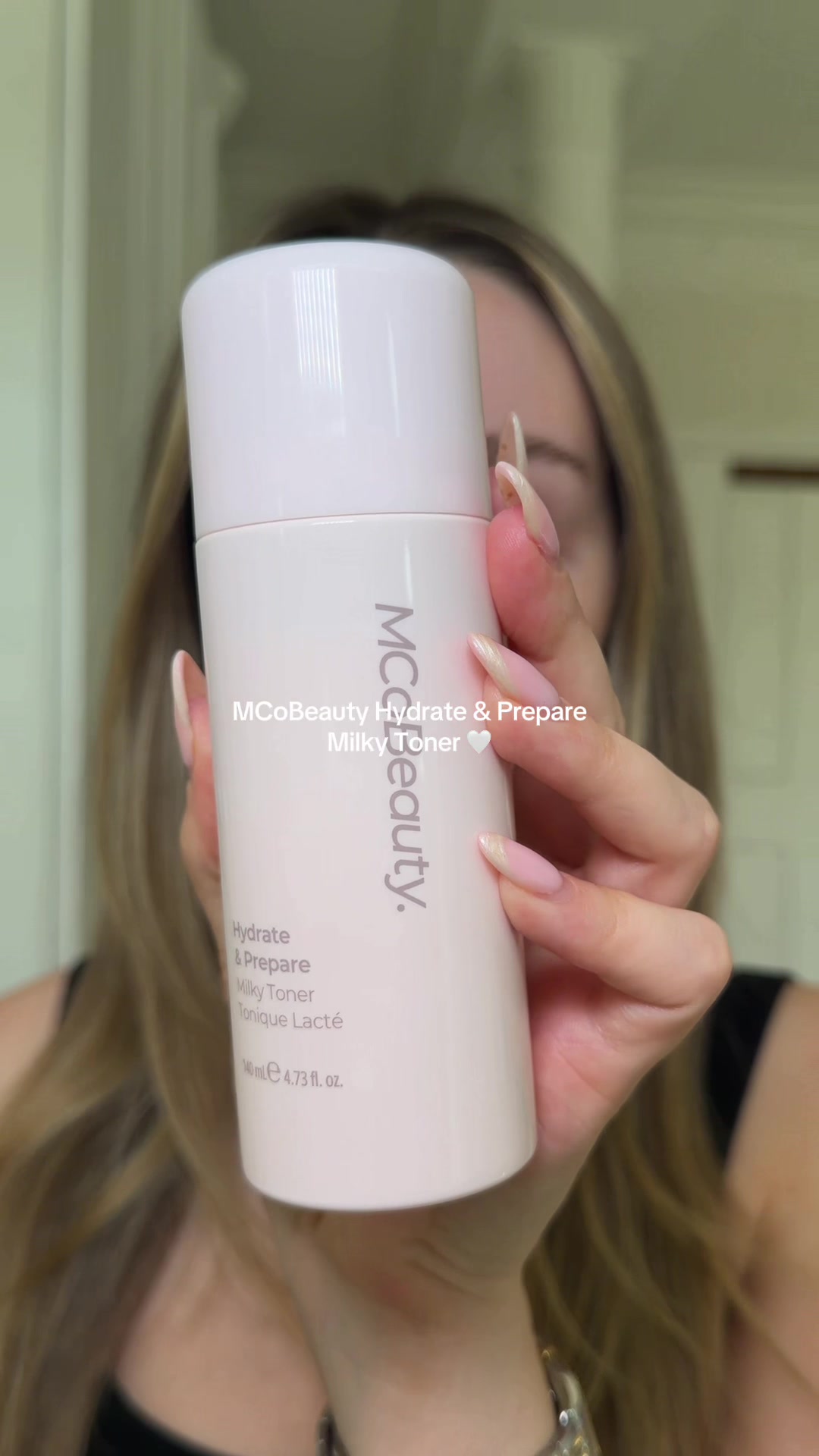 TikTok post by an influencer for MCoBeauty. Caption reads: [...] MILKY TONER ALERT !!! 🥛🤍 @MCoBeauty UK....
