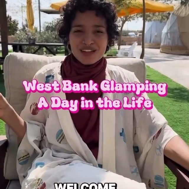 Instagram post by @mynameisjennifer for Airbnb. Caption reads: APARTH€ID GLAMPING (Satire) ⛺️

Welcome to Camp....