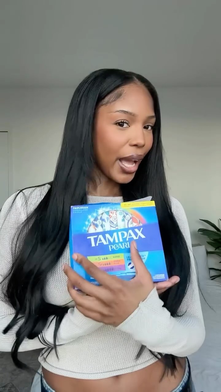 Instagram post by @shaiannj for Tampax. Caption reads: #ad #tampax_partner embracing my TMI moments and....